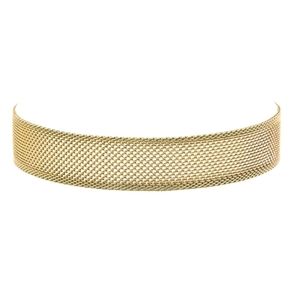 Gold Glam Mesh Metal Choker Necklace